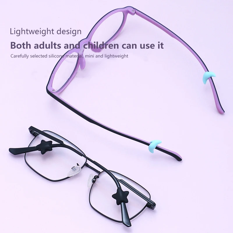 5 Pairs Anti Slip Ear Hook Silicone Star Moon Eyeglass Eyewear Accessories Eyeglasses Grip Temple Tip Holder Spectacle
