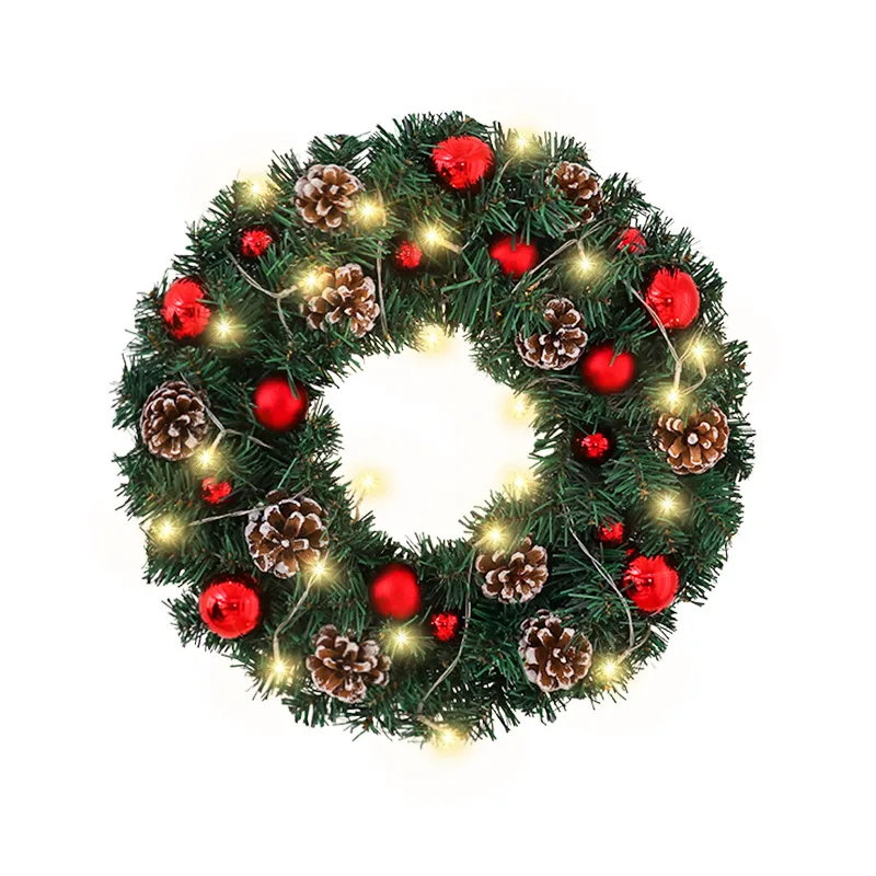 

Christmas Wreath 30cm Simulation Wreath Door Hanging Decoration Green Wreath Christmas Decoration