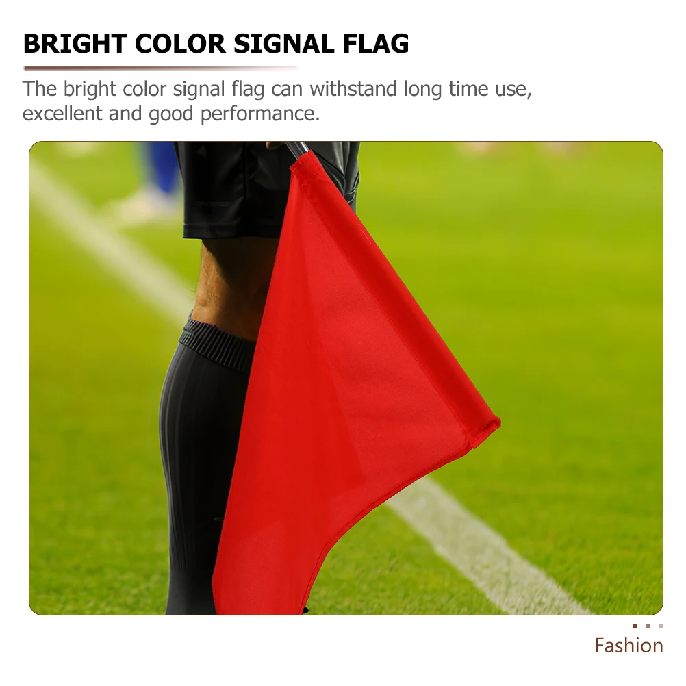 

3 Pcs Red Flags Flags Sports Equipment Referee Soccer Cloth Football Signal Traffic Safety Match