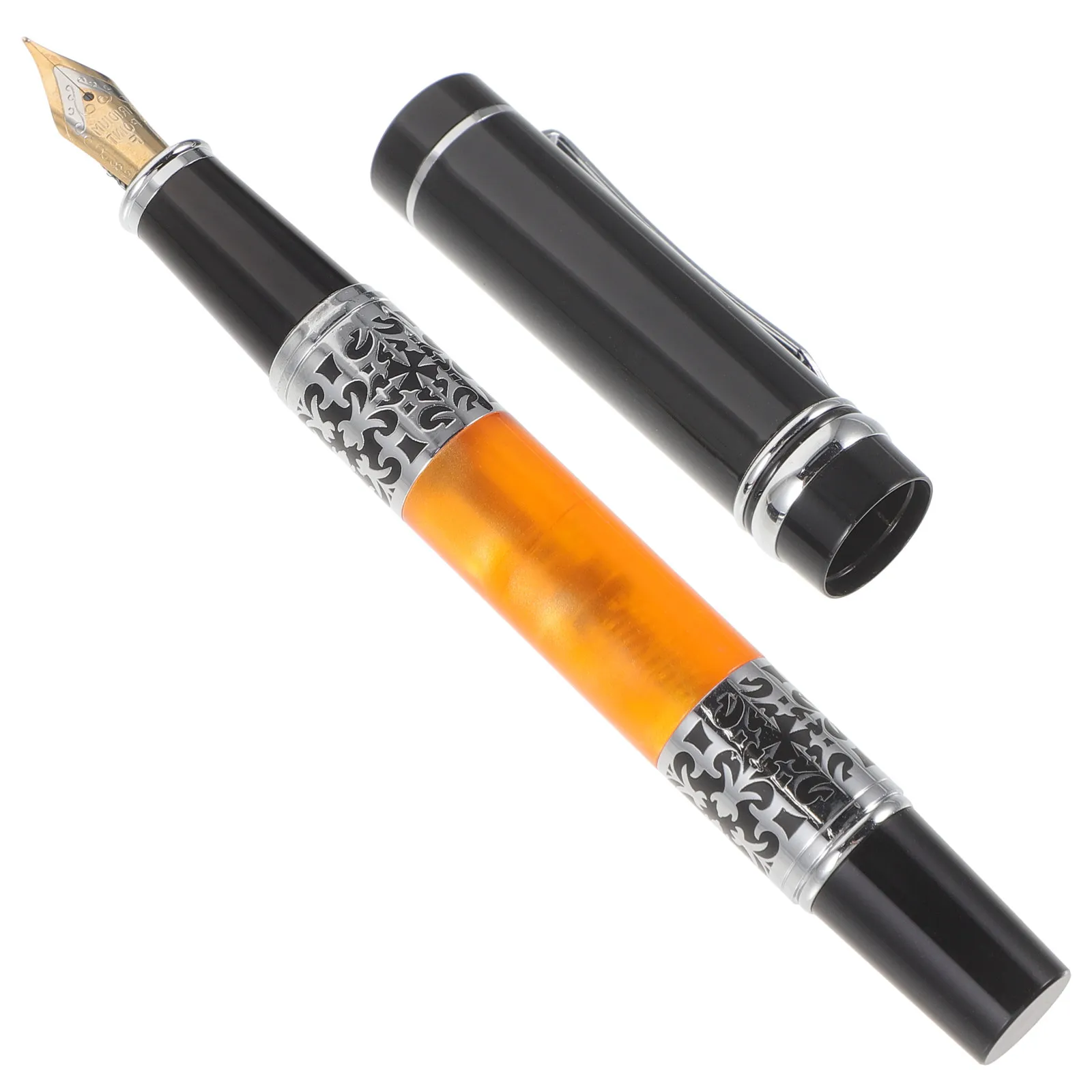 

Dual Color Metal Fountain Pen Acrylic Body Comfort Grip Ideal for Writing Practice Students Adults Smooth Flow Business Gift Pen