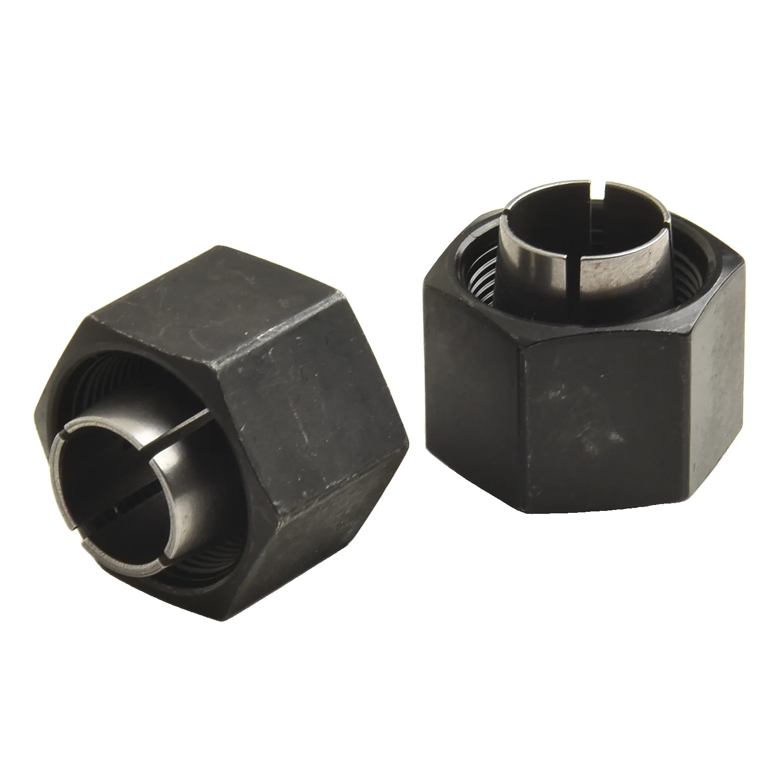 A Complete Set of Two Router Nuts Specifically Engineered to Enhance Performance on DEWALT's Popular BW Series