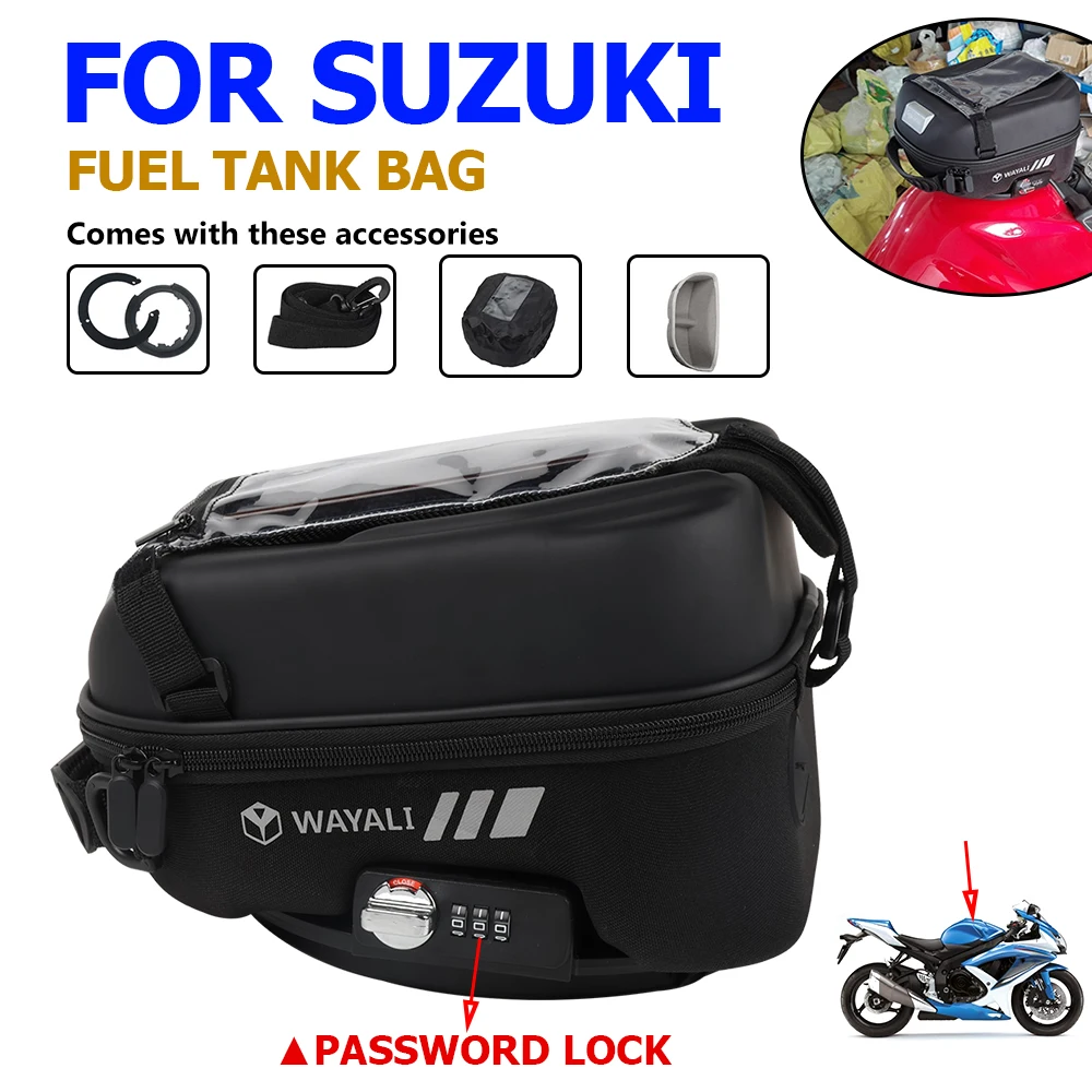 

For SUZUKI GSF 650 1250 BANDIT SV 650 GSX-R 600 1300R GSR 750 GSX-S 1000 Accessories Fuel Tank Bag TankLock Racing Bags Backpack