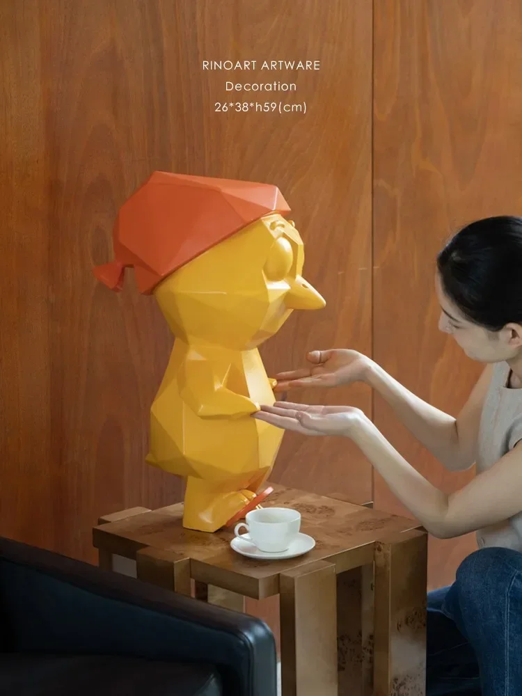 幸運の鶏 黄色の彫刻 入口飾り 幸運の置物 アート