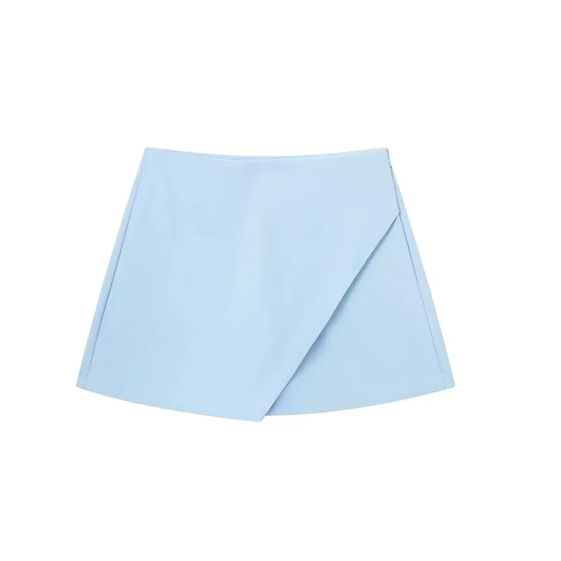 TRAF 2024 Multicolour Women\'s Skort High Waist Mini Skirt Shorts Woman Fashion Asymmertic Short Skirts For Women Casual Shorts