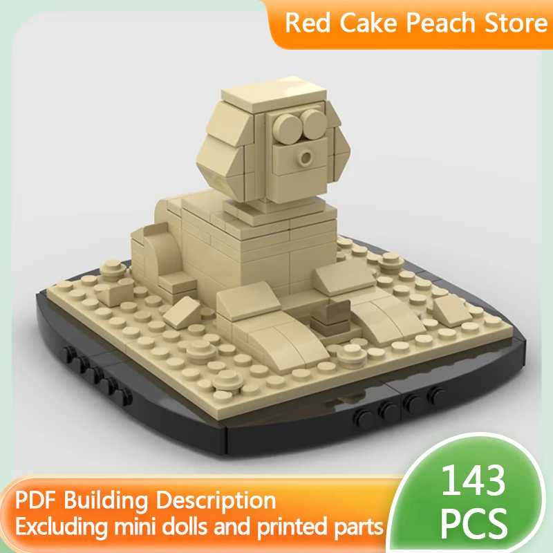 

Модель городской улицы MOC, строительные блоки, мини-сфинкс, архитектурный модульный конструктор, развивающая игрушка для детей, подарок на праздник, набор для сборки