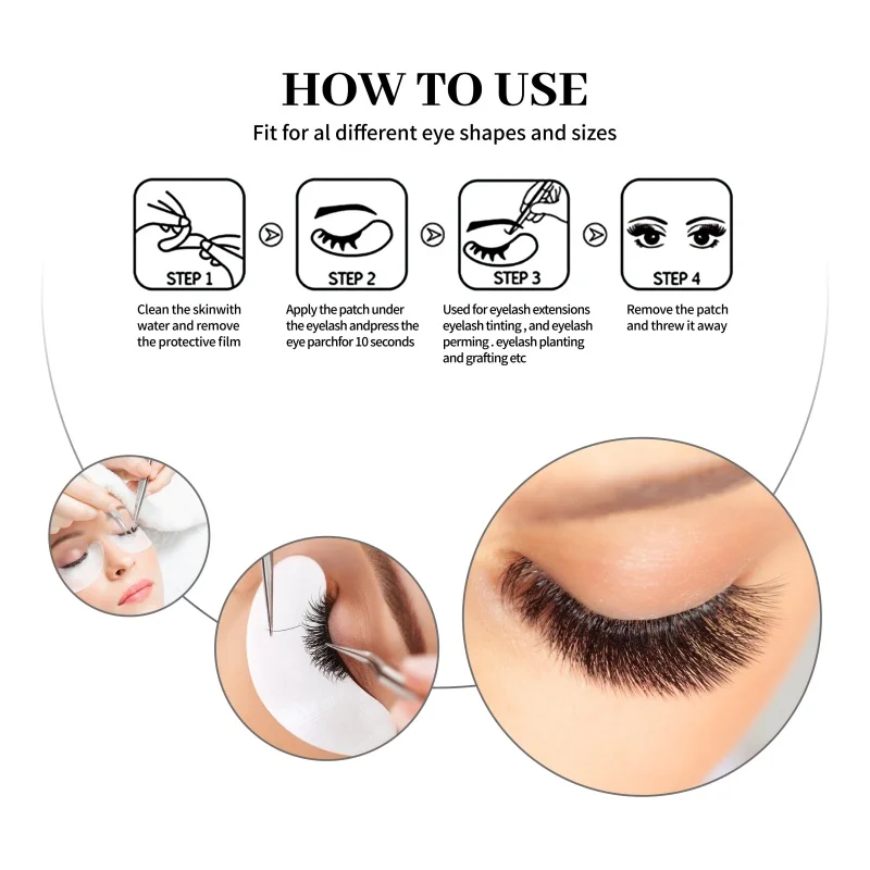 XIUSUZAIKI 50 زوج/الحزمة بقع جديدة رمش تحت رفادة عين لاش رمش تمديد ورقة بقع العين نصائح ملصق أدوات تجميل #2