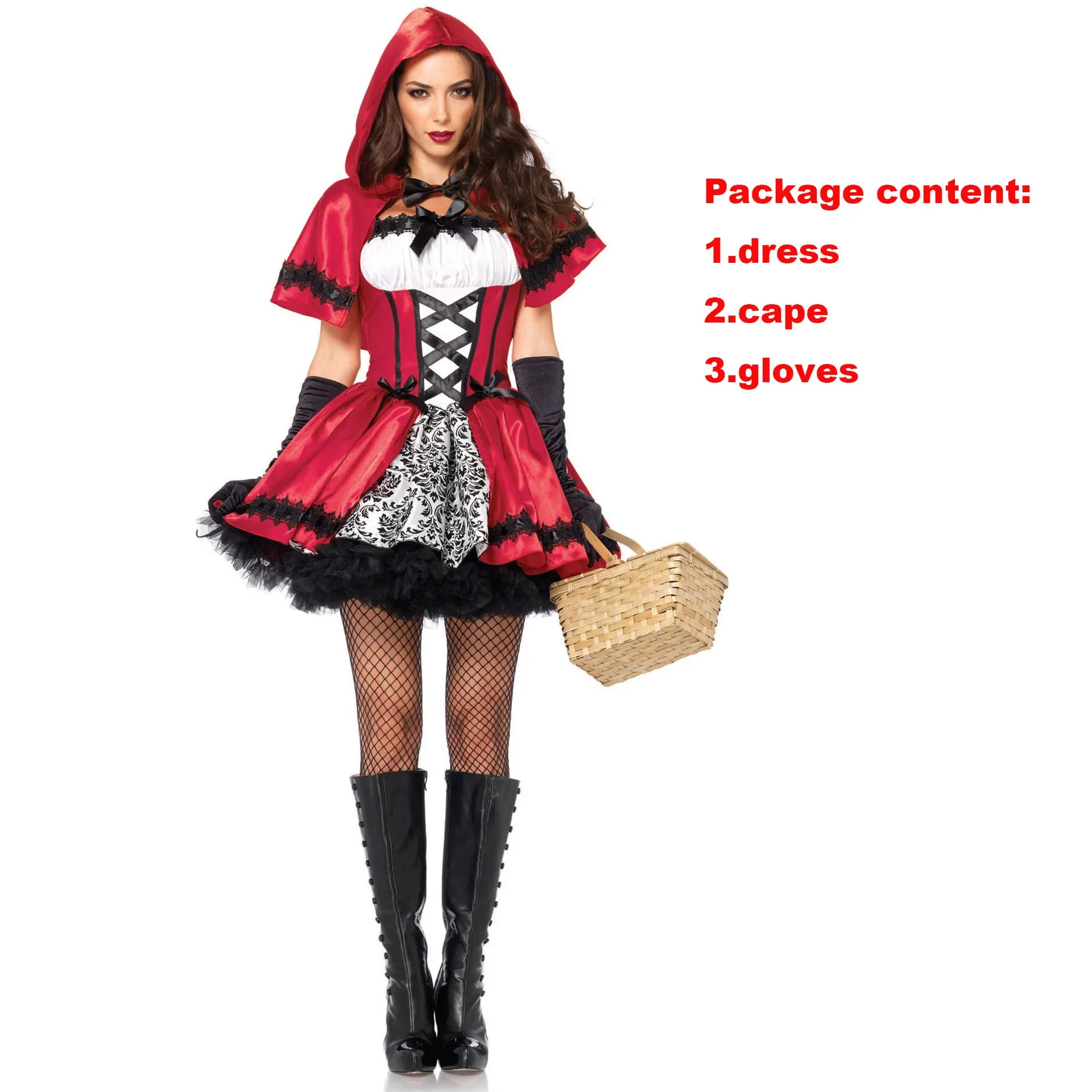 New Anime Sexy Little Red Riding Hood Halloween Costume Queen Princess Uniform Halloween Role Playing Game Cosplay Costume view 6