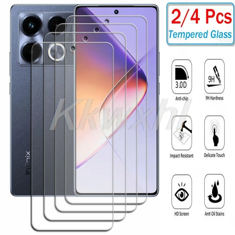2-4PCS 9H Tempered Glass For Infinix Note 40 4G 5G 6.78