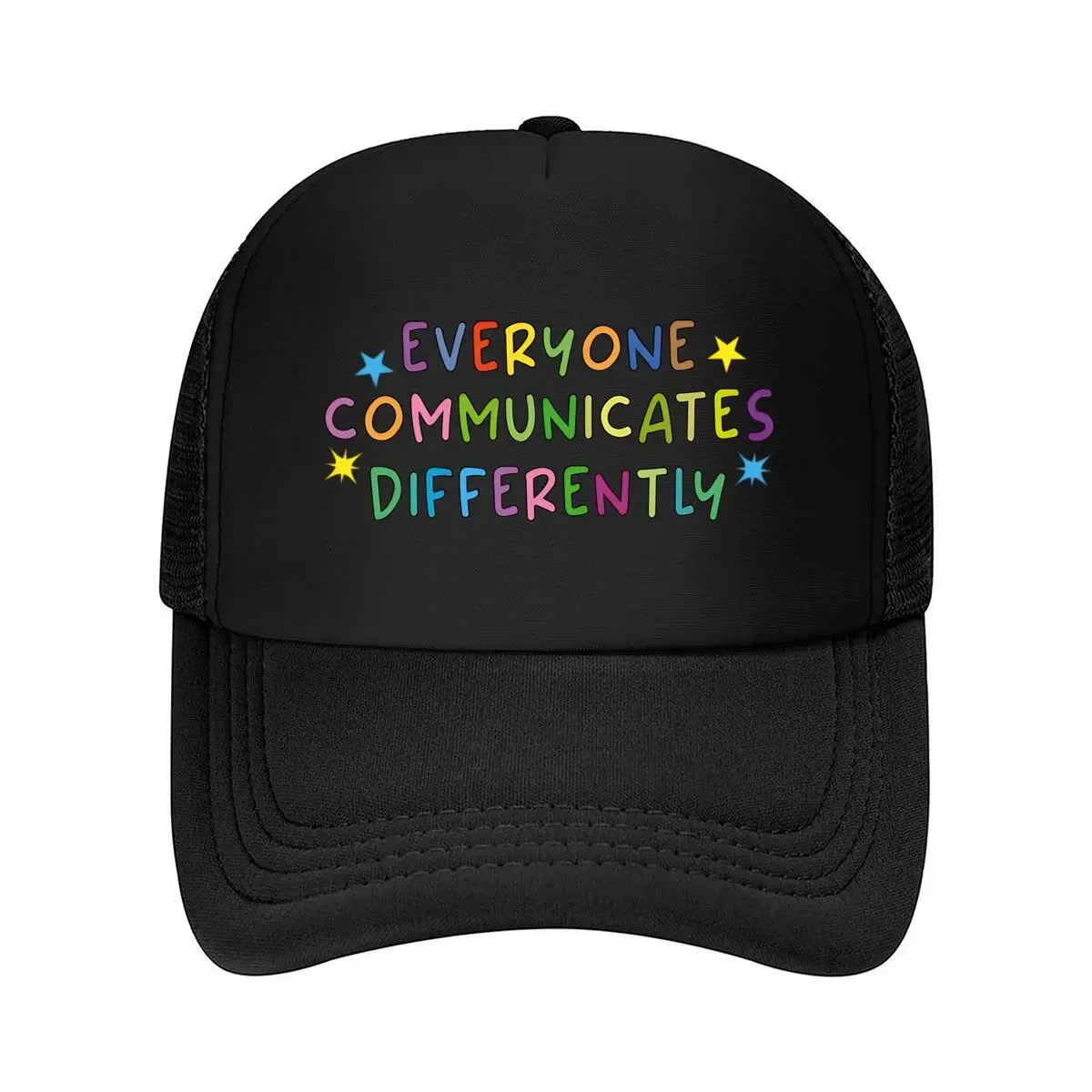 New Everyone Communicate Differently Sticker Mesh Baseball Cap