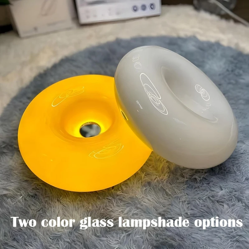 LED Donut Table Lamp USB Charging Bedroom Table Lamp Atmosphere Decorative Table Lamp White