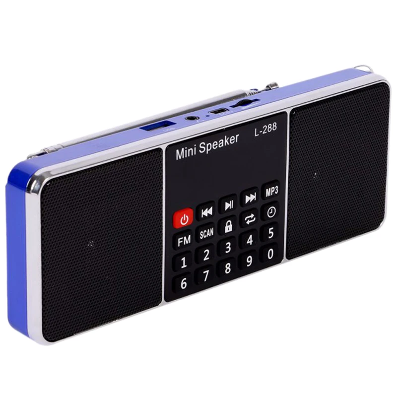 Retail Mini Portable Rechargeable Stereo L-288 FM Radio Speaker LCD Screen Support TF Card USB Disk MP3 Music Player Loudspeaker