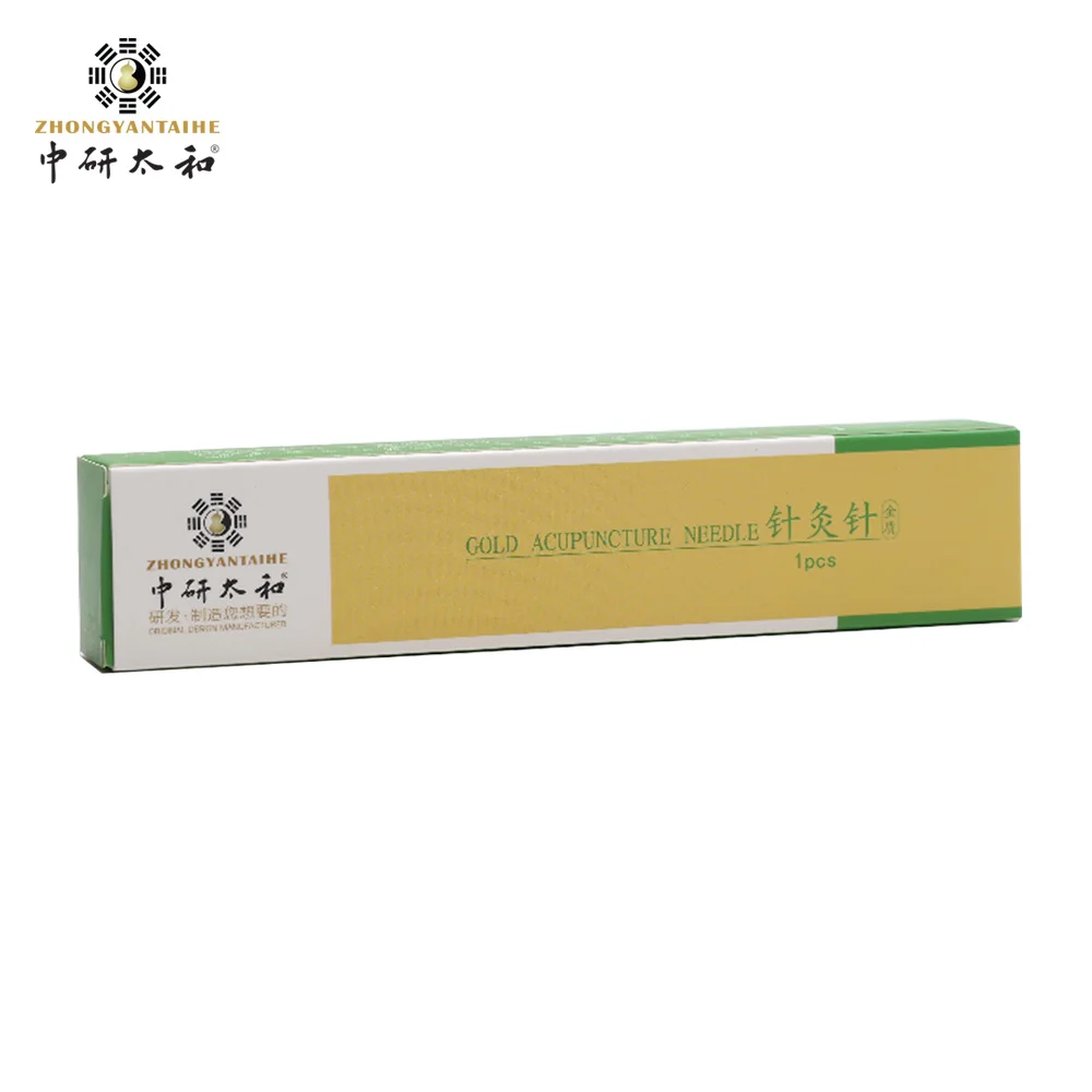 ZHONGYAN TAIHE Original Pure Gold Traditional Reusable Acupuncture Needles with Tube 0.5-3 inches Massage Medical Relaxation