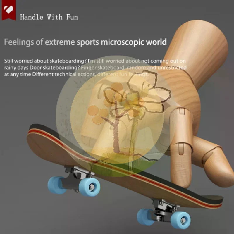 

Деревянный фингерборд (фингерскейт) с профессиональными стэндами, набор для фингерскейтинга