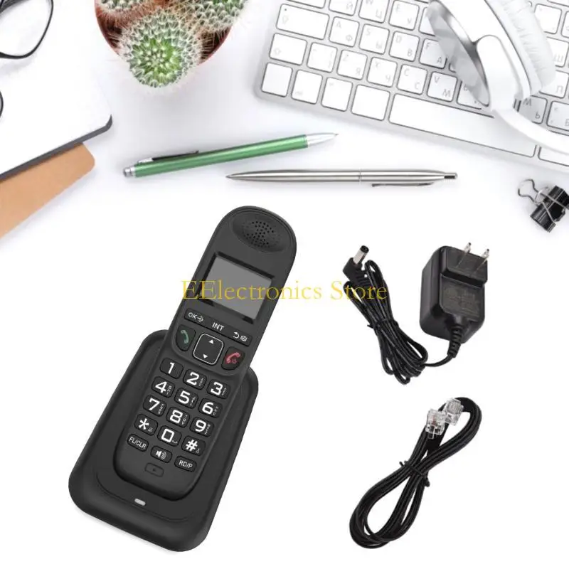 B03C D1003 Cordless Phone Handheld Telephone with CallerID Storage with Large LCD Display Landlines Phones