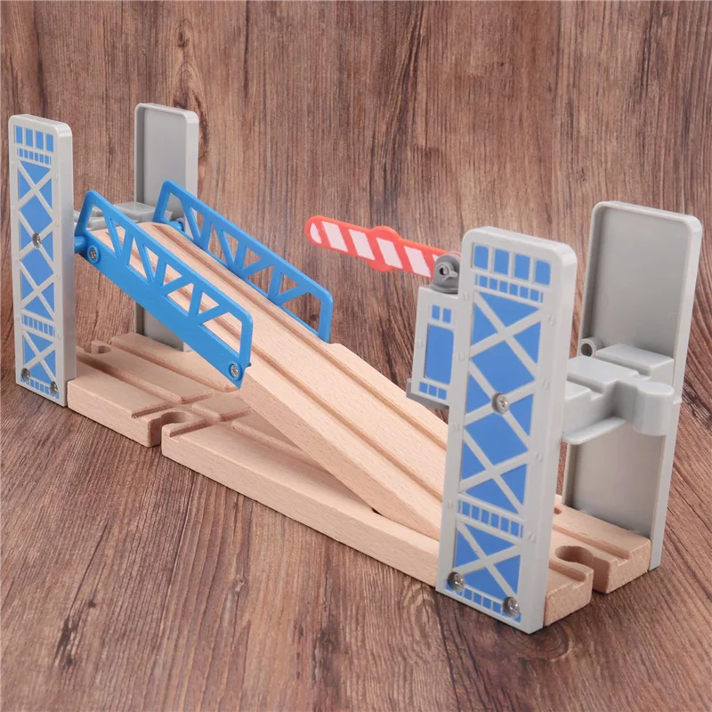 나무 기차 트랙 철도 세트 나무 더블 데크 다리 나무 액세서리 고架 교량 모델 어린이 어린이 선물