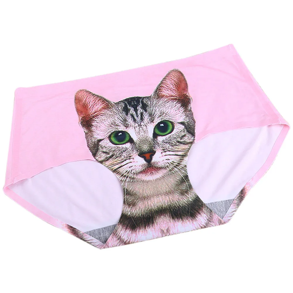 New Fashion Ladies Pussy Cat Panties Briefs Screen Printed Apparel Undies FS99