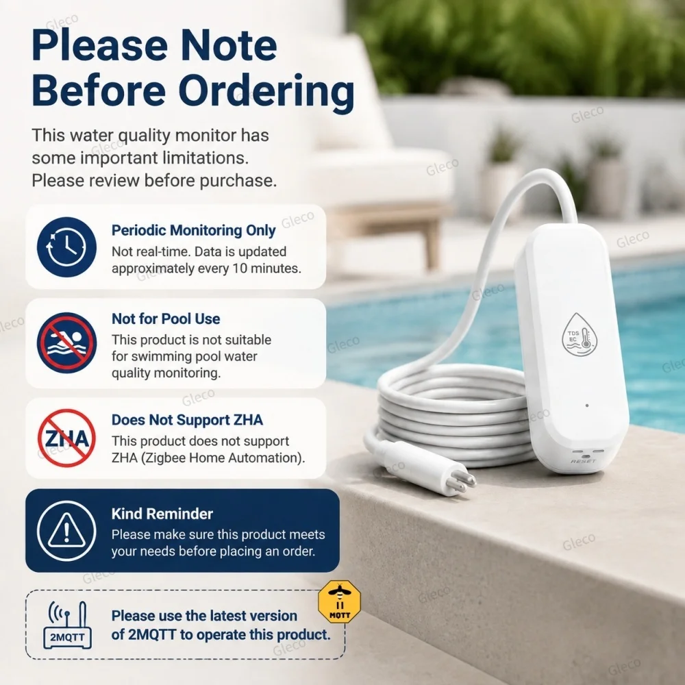 Zigbee 7-in-1 Wasserqualitätssensor TDS/EC/SG/Temp Salinitätsmessgerät Wasserqualitätsmonitor MQTT für Aquarien und Trinkwassertests – Detail 3