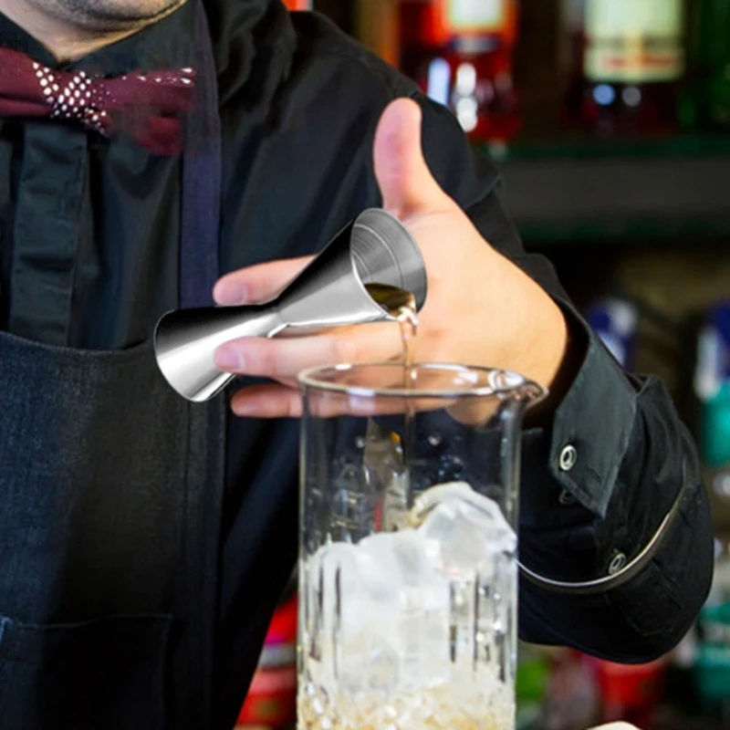 Double Cocktail Jigger Stainless Steel Measuring Cup with Measurement Scales Metal Measure Cup Gift for Bartenders Dropshipping