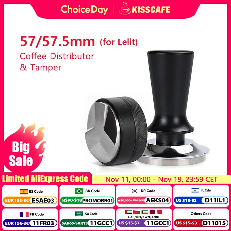 

Coffee Tamper 57mm 57.5mm Constant Pressure 30 Lbs Powder Hammer For Lelit Anna Barista Espresso Macker Accessories Corner Tool