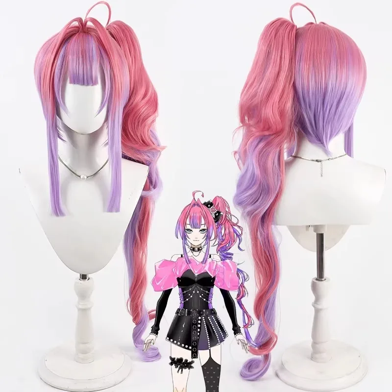 perruque-de-cosplay-virtuelle-youtube-vtuber-kirarirori-vivi-accessoires-de-fete-de-carnaval-d'halloween-cheveux-synthetiques-en-fiber-resistante-a-la-chaleur-bonnet-de-perruque