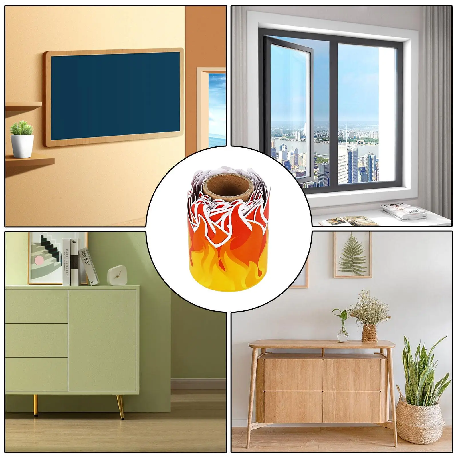 flame-stickers-decorative-portable-waterproof-ornament-border-decorative-stickers-for-home-house-classroom-office-workplace