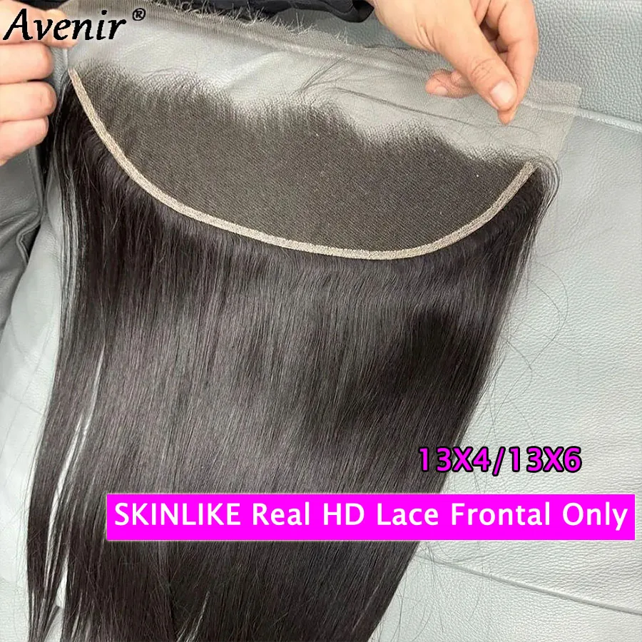Avenir 13X4 13X6 HD Кружева Фронтальная часть только Человеческие волосы Прямые волосы Расплавкие кожи Предварительно выщипанные HD Кружева Фронтальная часть Только девственные волосы