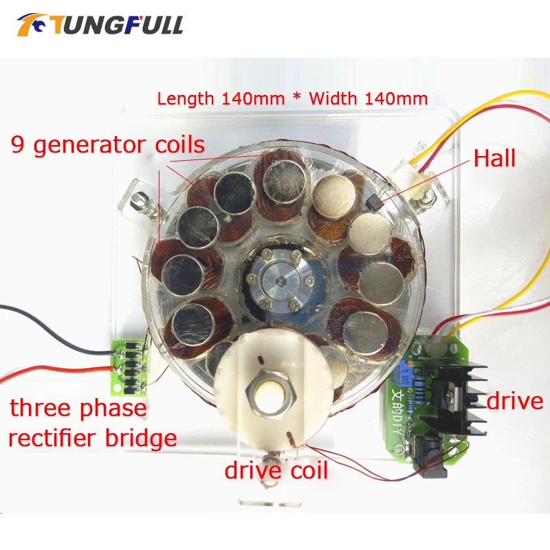 

Coreless Generator Brushless Motor Disk Generator With Power Supply Without Iron Core Hall Coil Drive of Wind Turbine Generator