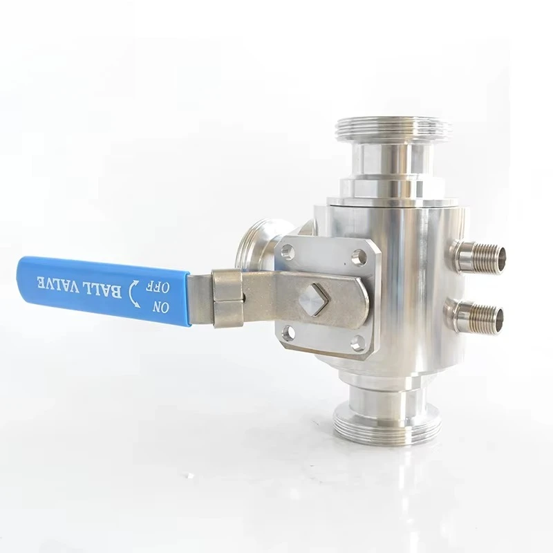 

Hot Sale Aseptic Manual TC Ball Valve Sanitary SUS316 Stainless Steel Chocolate Three Way Ball Valve With Heating Jacket