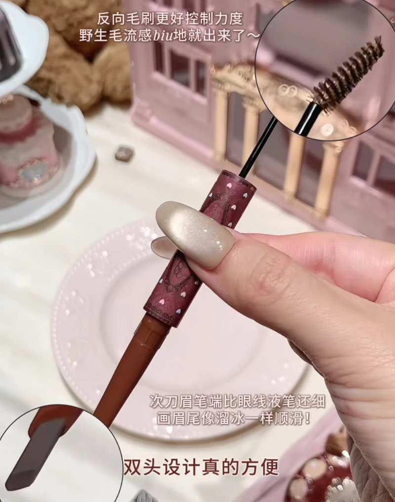 Flower Knows The Sweetie Bear Eyebrow Pencil Waterproof Natural Long Lasting 2 in 1 Eyebrow pencil Eye Makeup