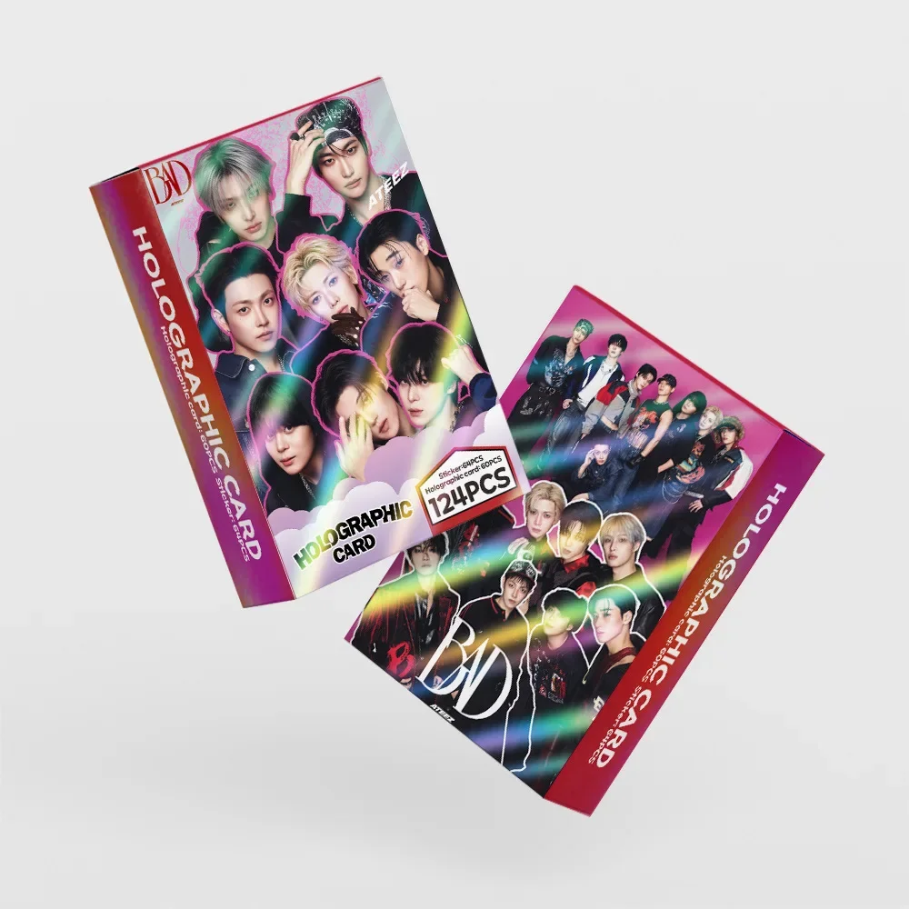 124 Stück Einzelalbum ATEEZ BAD Mini LOMO-Karten Fotokarten HD-Fan-Sammlungskarten Dekorative Geschenke – Detail 3