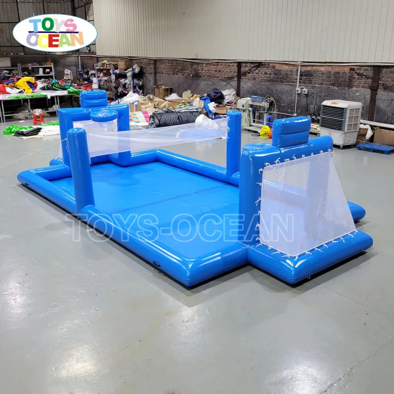 Inflatable Water Volleyball & Soccer Field, 2-in-1 Inflatable Water Sport Game for Pool, Beach