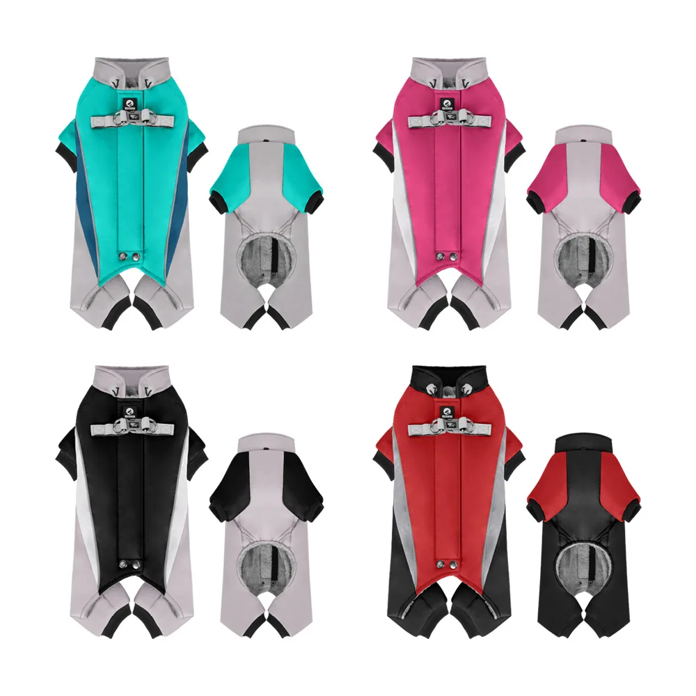 Winter and autumn pet warmers, padded and with reflective night light for the puppy's plush coat