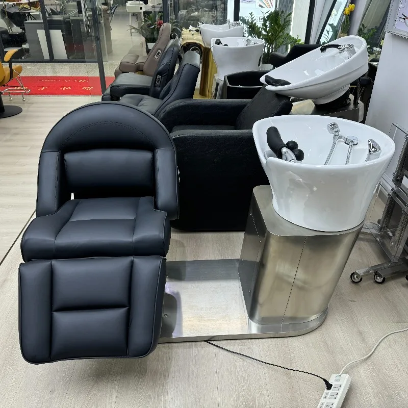 Factory Wholesale Electric Shampoo Chair Modern Rotatable Hair Washing Chair Luxury High-end Salon Furniture For Small Spaces