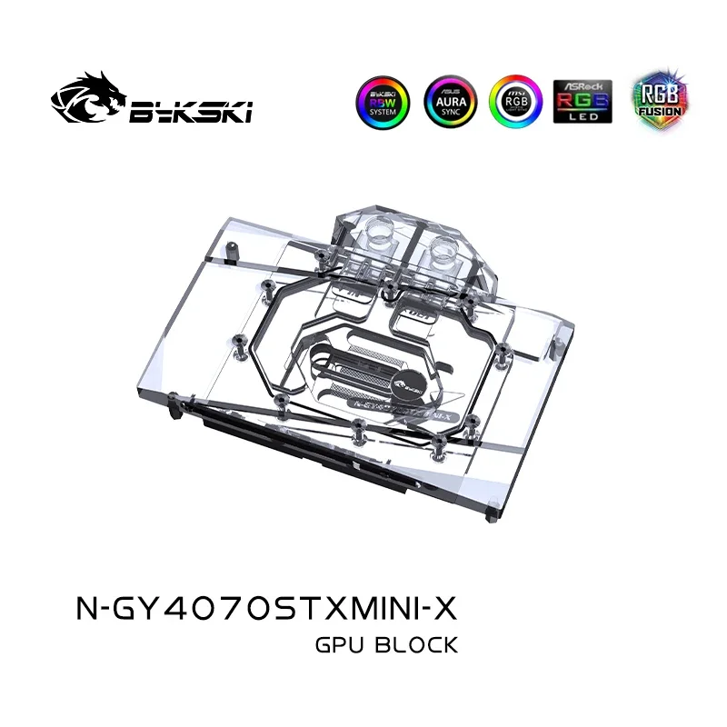 Водяной охладитель для видеокарты Bykski для Gainward RTX 4070 Super Mini, блок GPU 5V ARGB SYNC, N-GY4070STXMINI-X