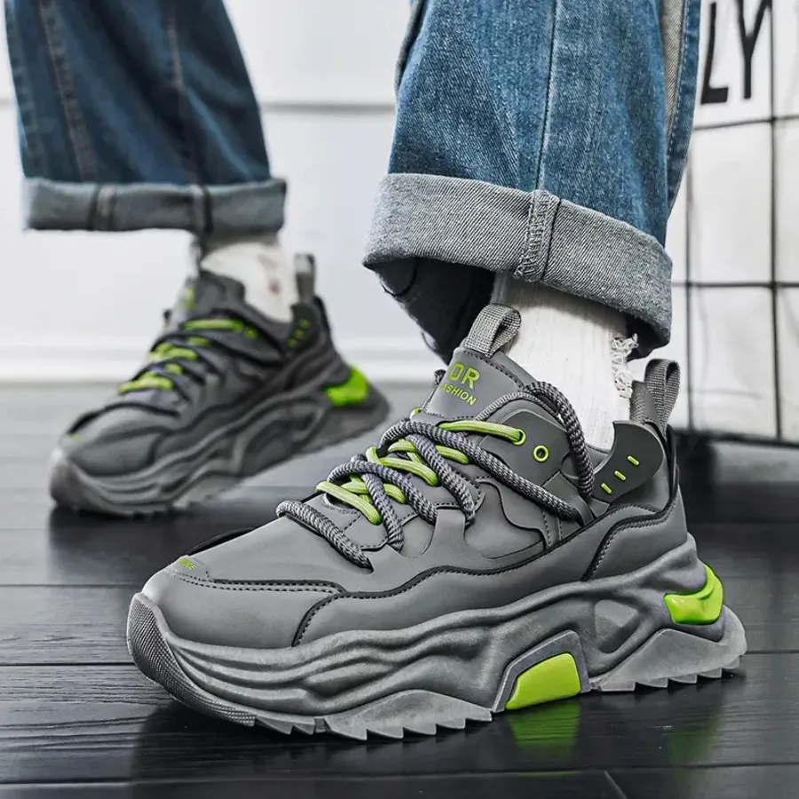 All Seasons Thick Sole Hong Kong Style Athletic Casual Shoes Dad Shoes Student Shoes Men'S