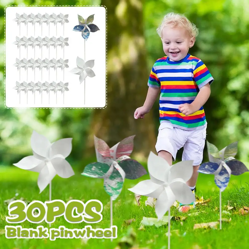 30pcs Heat Transfer Diy Pinwheel Sublimation Blank Pinwheels For Outdoor Garden Lawn Yard Decorations Children Toys A9u1