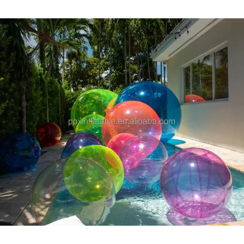 

Inflatable Big Tree Ornaments PVC Glass Christmas Decorative Swimming Pool Toy Giant Inflatable Clear Ball Clear Plastic Ball