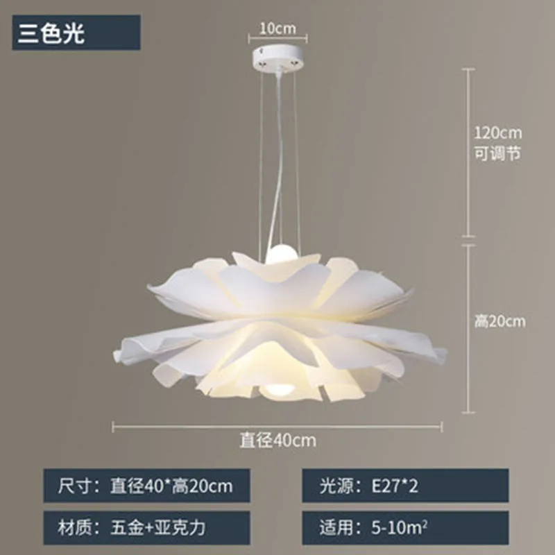 Design criativo de multi-camada acrílico flor lustre sala de jantar quarto lâmpada de suspensão decoração interior led luz pingente