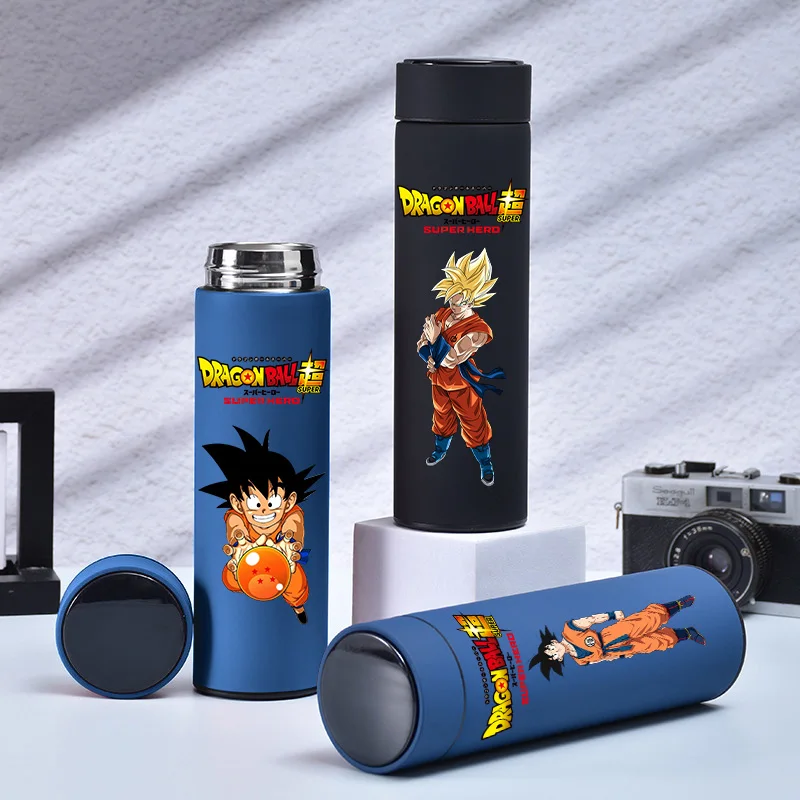 Dragon Ball 500ml Matte Insulated Cup Stainless Steel Adult Water Bottles Kakarotto Goku Children's Portable Travel Bottle Gift