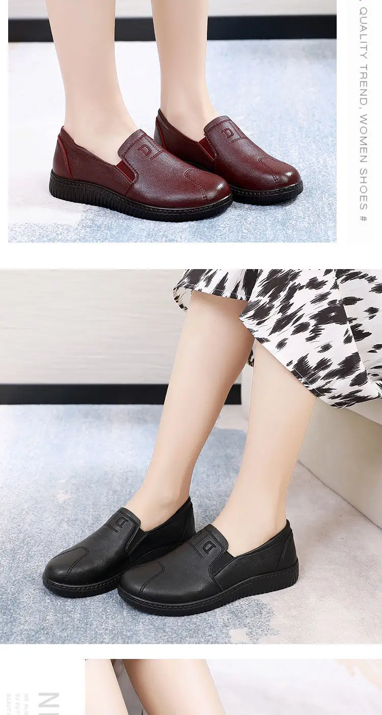 24-Stunden-Versand Ballerinas Damen Casual Walkingschuhe Oma-Damen-Komfort-Mokassins Rutschfeste Damen-Slipper Nicht-Leder – Detail 23