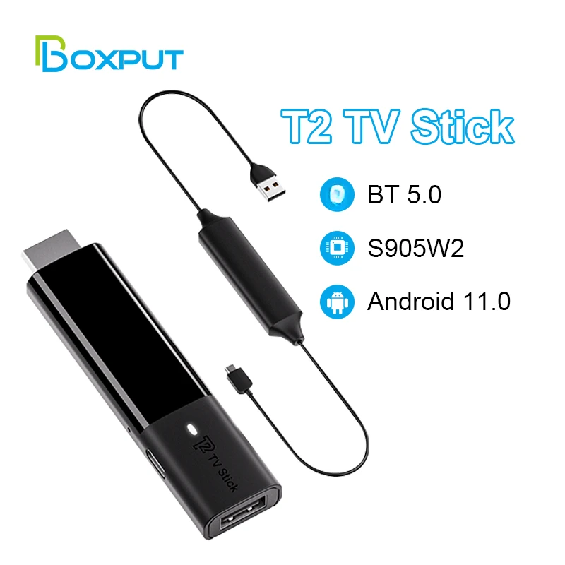 T2 Tv Stick 4K S905W2 Bluetooth 5.0 Android 11.0 Smart Tv Stick 2.4G Wifi 2G 8G tv Box