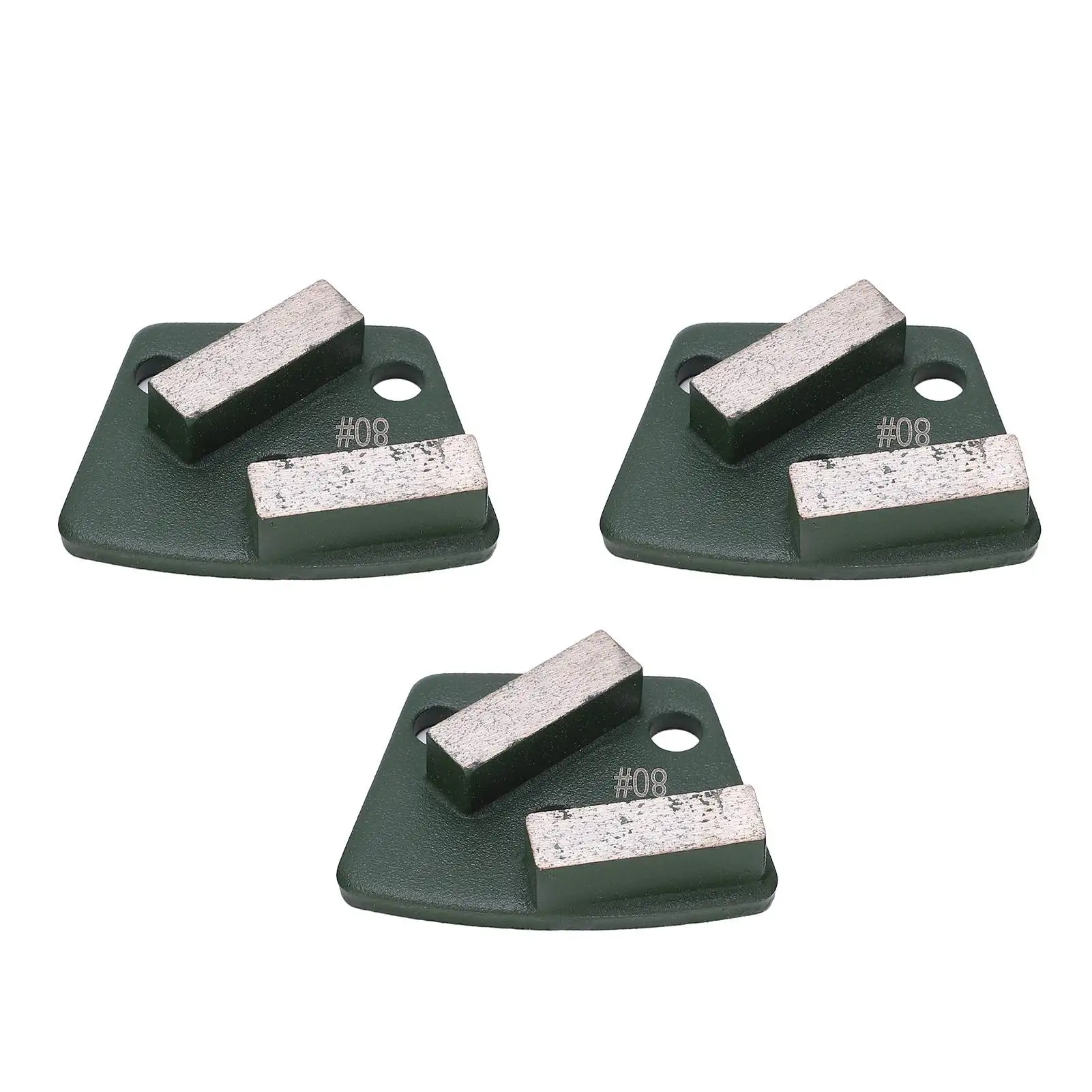 Trapézio Piso de Concreto Moagem Bloco Diamante Bloco de Moagem, Corte Aggreesive, 2 Longos Dentes Verde, 80 #, 3Pcs