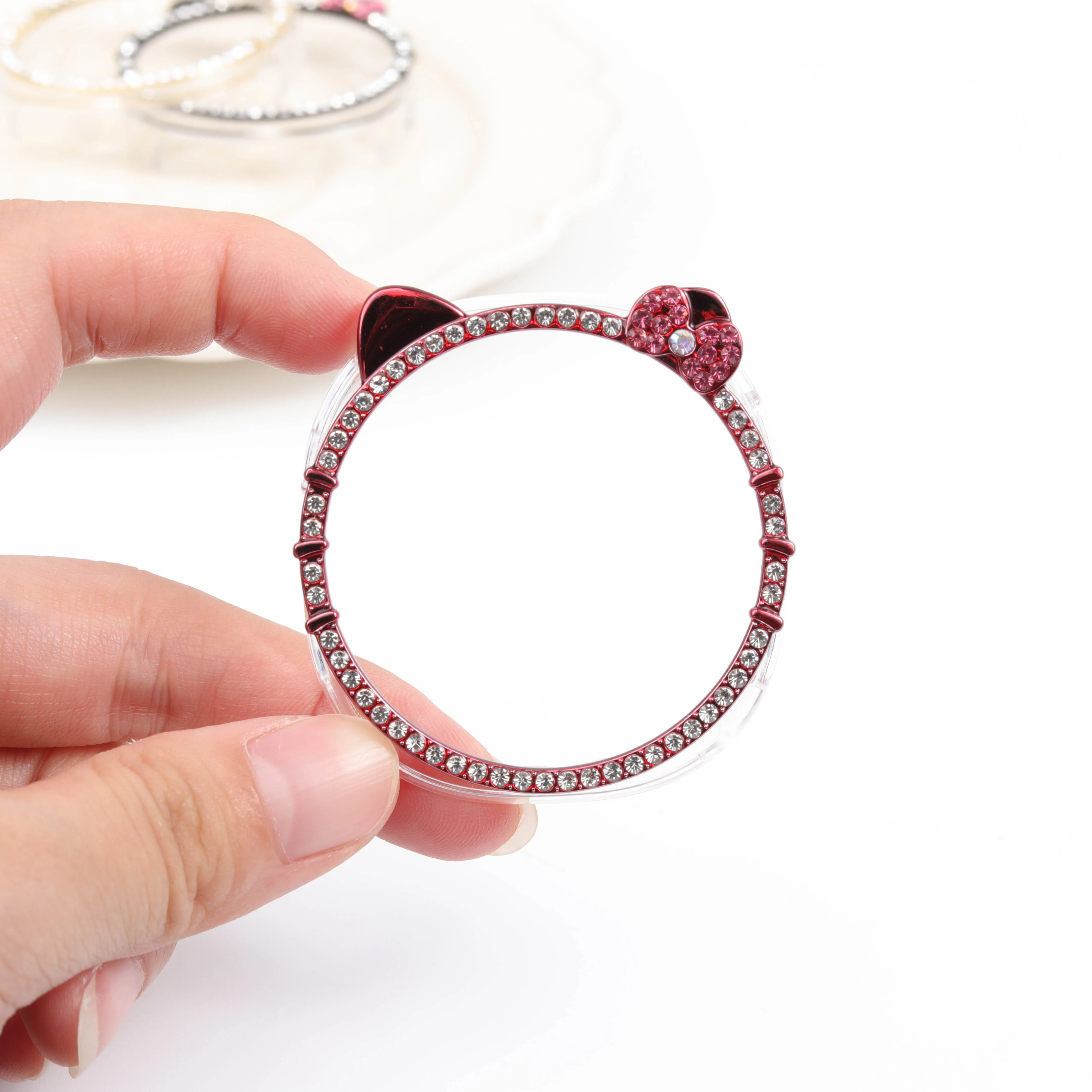 حافظة لجهاز سامسونج جالاكسي ساعة 8 40 مللي متر 44 مللي متر لطيف كيتي القط الماس حامي الساعات اكسسوارات امرأة غالاكسي watch8 غطاء