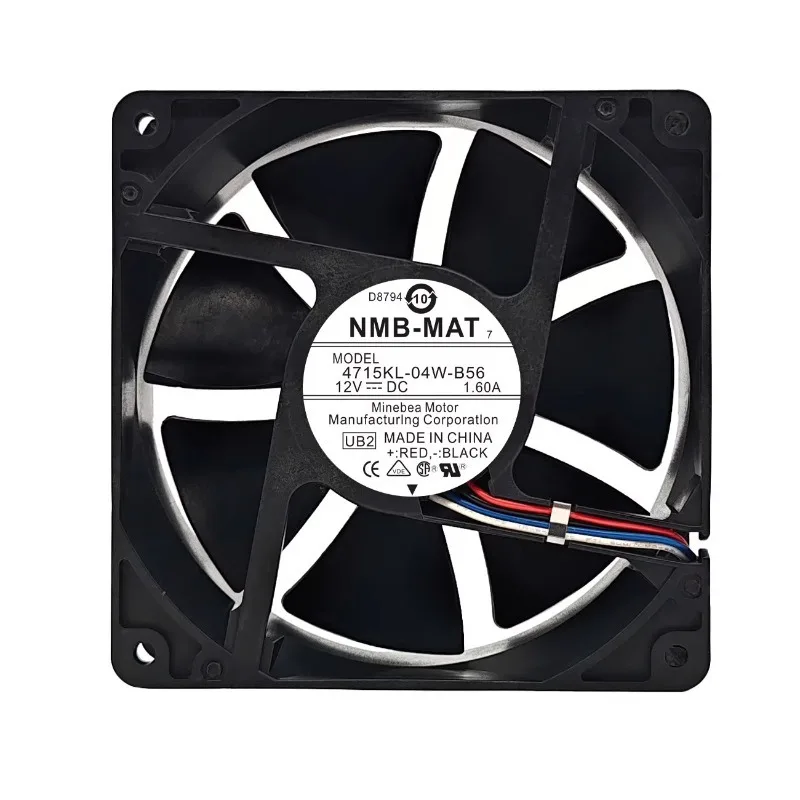 

Новый вентилятор для NMB 4715KL-04W-B56 12 В 1,60 А, большой объем воздуха, охлаждающий вентилятор 12038 120*120*38 мм