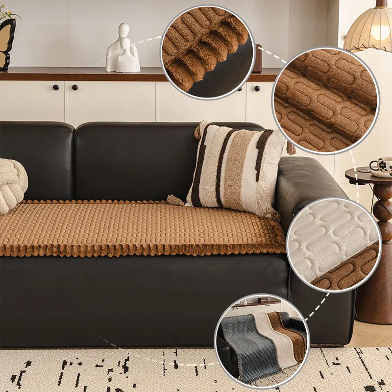 1PC-Retro mix and match style, modern home quilted sofa cushion, Pet Friendly, Scratch Resistant, Furniture Protection, Non-slip