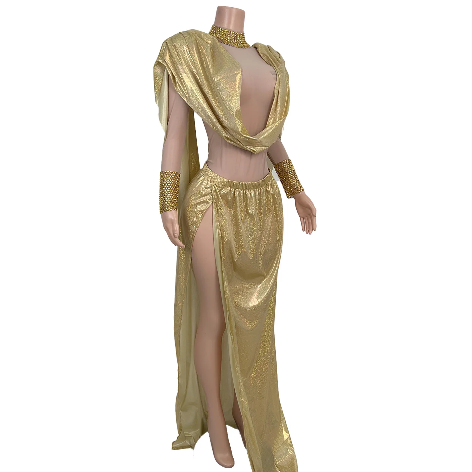 فستان آلهة يونانية ذهبية مثيرة أزياء تنكرية للنساء لحفلات الهالوين كرنفال ملابس الرقص والمهرجانات ملابس أداء المسرح
