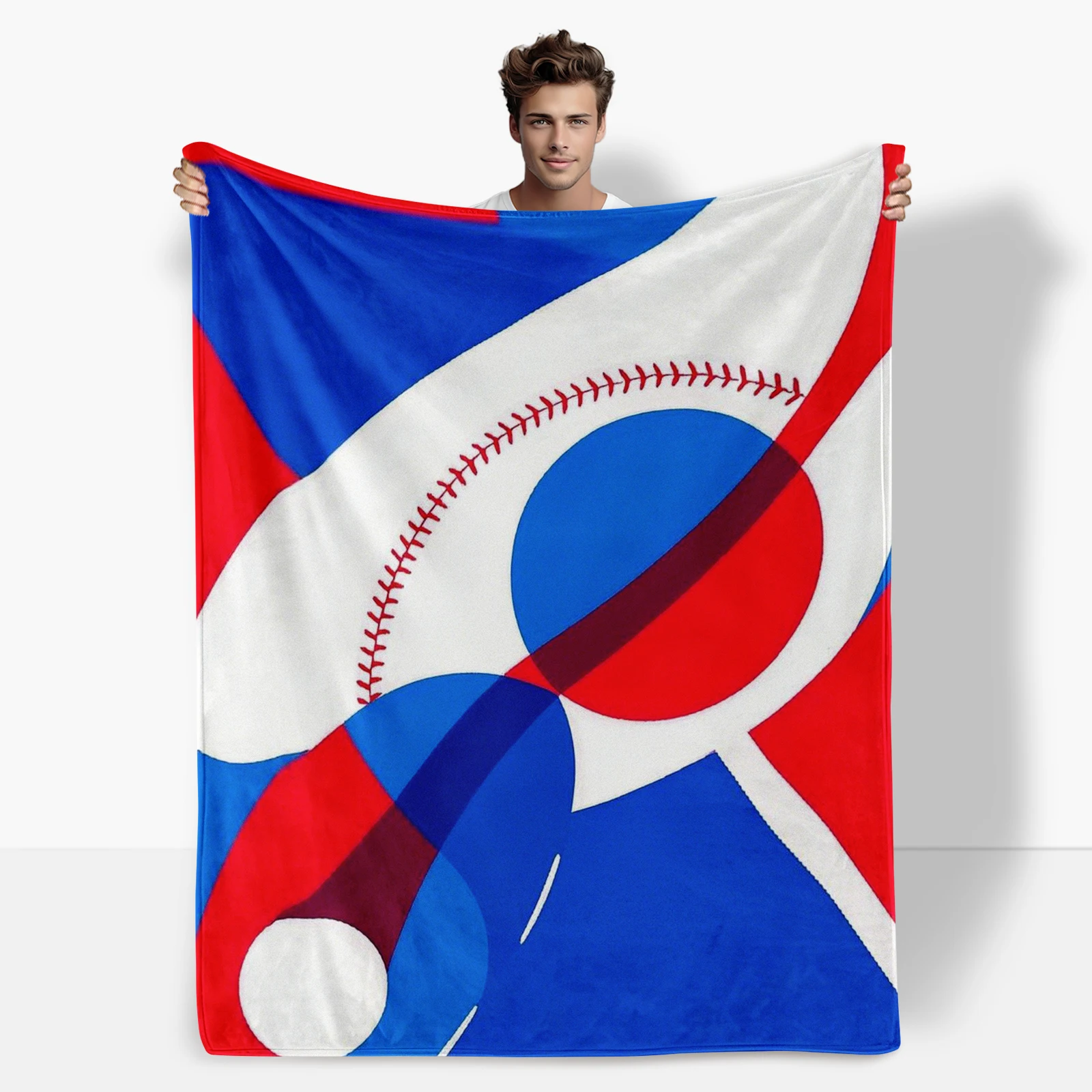 With Geometric Designs And Baseball Elements This Blanket Makes A Perfect Gift For Children And Adults