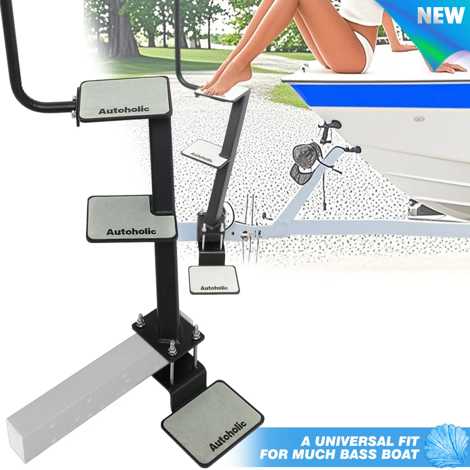 

Bass Boat Trailer Steps Triple Combo Steps Replacement For Universal Bass Boat