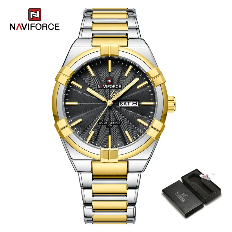 2023 Top Marke NAVIFORCE männer Uhren Mode Lässig Quarz Armbanduhr Edelstahl Wasserdichte Uhr Relogio Masculino