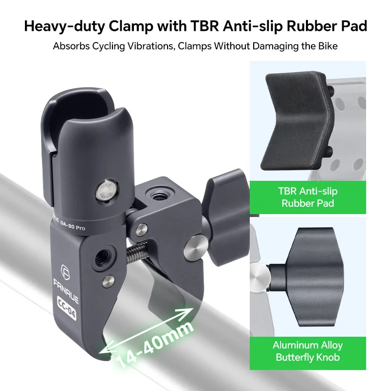 FANAUE Motorcycle Mobile Phone Holder Handlebar Clamp Ball Head Base Sports Camera Quick Disassembly Anti-theft